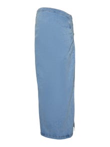MAMA.LICIOUS Wysoka talia Długa spódnica -Light Blue Denim - 20020358
