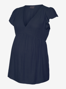 MAMA.LICIOUS Regular fit V-pääntie Topit -Medieval Blue - 20020373