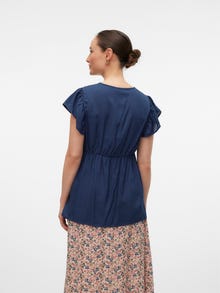 MAMA.LICIOUS Regular fit V-pääntie Topit -Medieval Blue - 20020373
