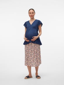 MAMA.LICIOUS Regular fit V-pääntie Topit -Medieval Blue - 20020373