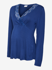 MAMA.LICIOUS Regular fit V-pääntie Topit -Medieval Blue - 20020384