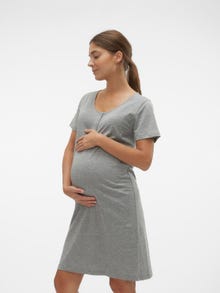 MAMA.LICIOUS Zwangerschaps-nachthemd -Light Grey Melange - 20020421