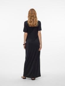 MAMA.LICIOUS Vestido largo Corte regular Cuello en V -Black - 20020546