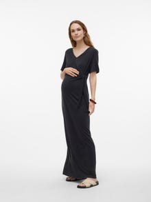 MAMA.LICIOUS Robe longue Regular Fit Col en V -Black - 20020546