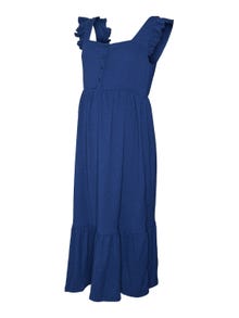 MAMA.LICIOUS Robe midi Regular Fit Col carré -Medieval Blue - 20020575