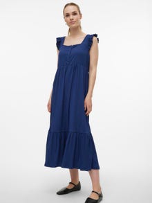 MAMA.LICIOUS Krój regularny Kwadratowy dekolt Sukienka midi -Medieval Blue - 20020575