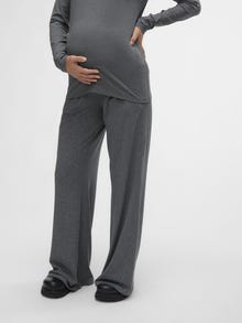 MAMA.LICIOUS Regular Fit Trousers -Dark Grey Melange - 20020623
