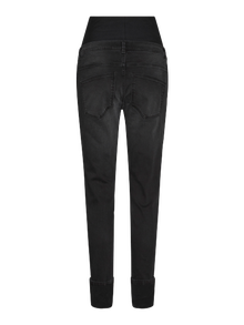 MAMA.LICIOUS Krój skinny Wywijane brzegi Jeans -Black - 20020652