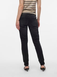 MAMA.LICIOUS Skinny Fit Oppbrettskanter Jeans -Black - 20020652