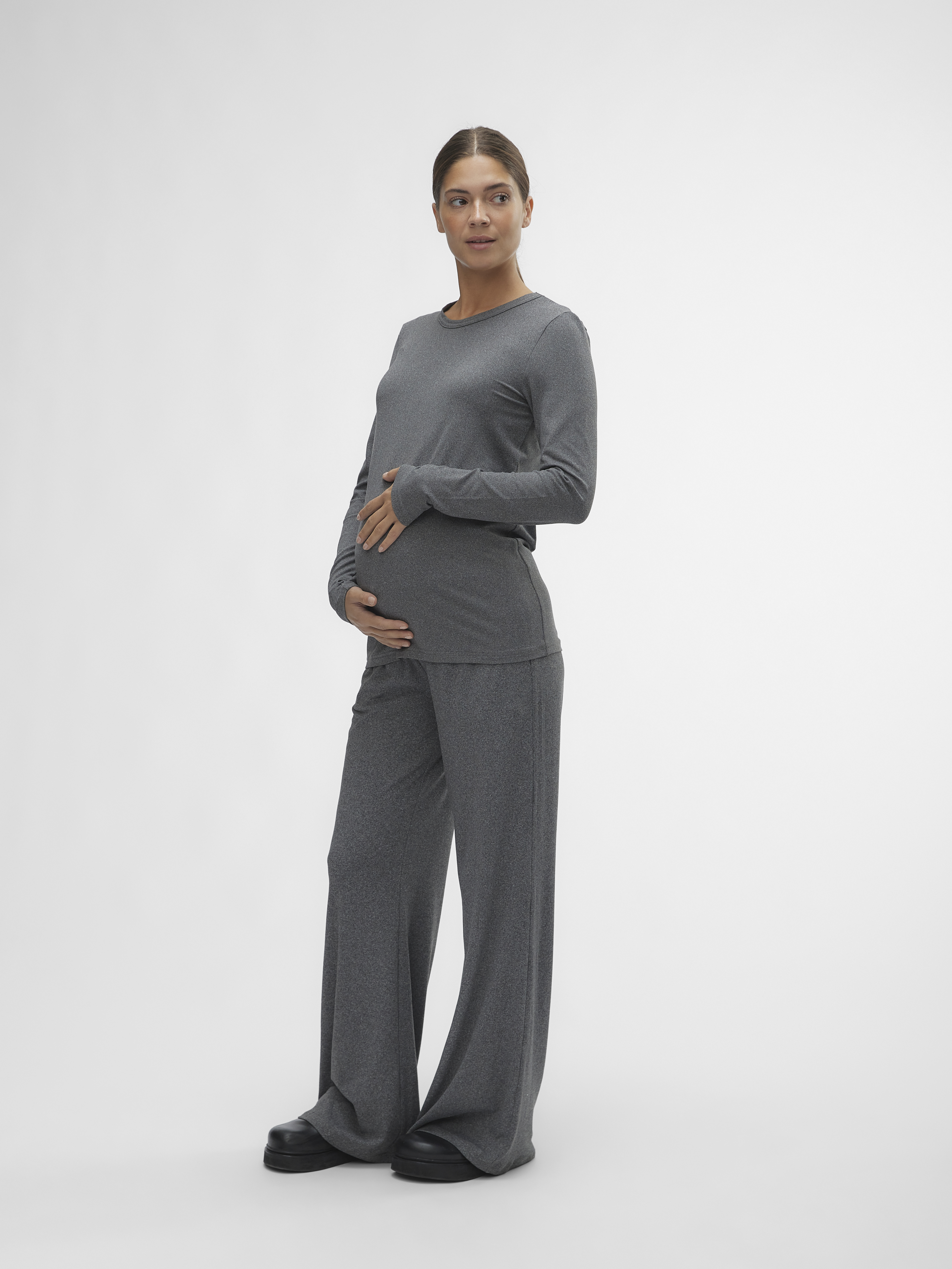 MAMA.LICIOUS Maternity-top  -Dark Grey Melange - 20020666