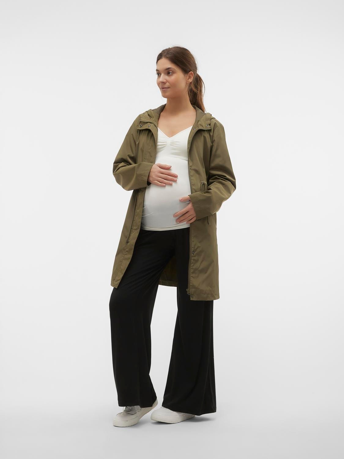 Mamalicious Maternity nursing 2 in 1 functional long sleeve top in khaki
