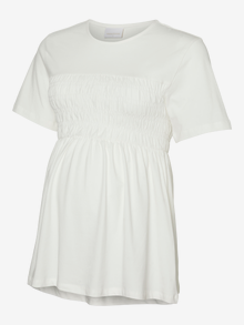 MAMA.LICIOUS Regular Fit O-hals T-skjorte -Snow White - 20020837