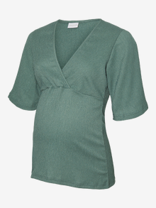 MAMA.LICIOUS Top Regular Fit Scollo a V -Dark Forest - 20020868