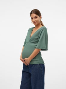 MAMA.LICIOUS Top Regular Fit Scollo a V -Dark Forest - 20020868