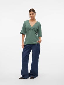 MAMA.LICIOUS Top Regular Fit Scollo a V -Dark Forest - 20020868