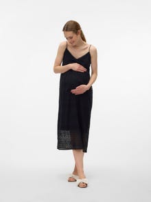 MAMA.LICIOUS Vestido largo Corte regular Cuello en V -Black - 20020973