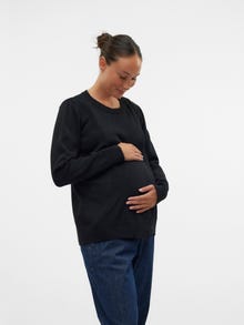 MAMA.LICIOUS MLNEWANNE Graviditetsstriktrøje -Black - 20020983