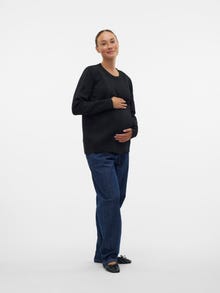MAMA.LICIOUS Knitted maternity-pullover -Black - 20020983