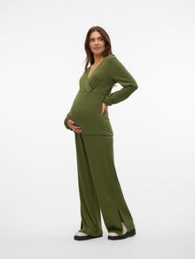 MAMA.LICIOUS Krój wide leg Rozcięcia boczne Spodnie -Cypress - 20021004