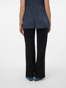 MAMA.LICIOUS Krój wide leg Rozcięcia boczne Spodnie -Black - 20021004