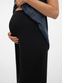 MAMA.LICIOUS Krój wide leg Rozcięcia boczne Spodnie -Black - 20021004
