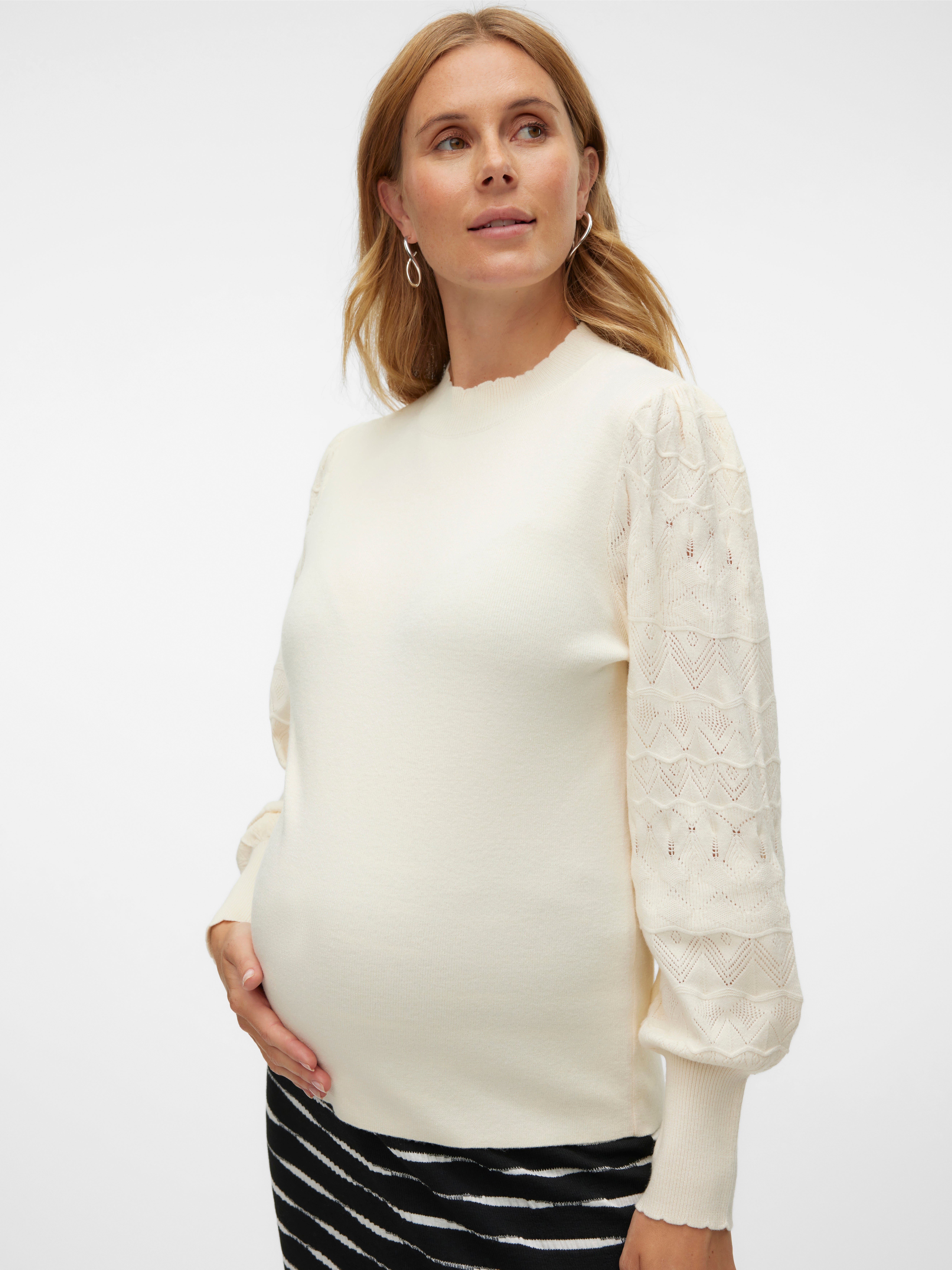 Regular fit Hoge hals Ballonmouwen Pullover