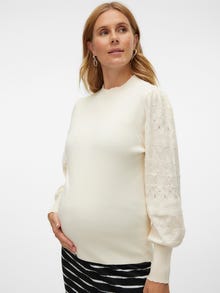 MAMA.LICIOUS Regular Fit Høy hals Ballongermer Genser -Birch - 20021115
