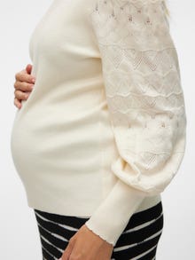 MAMA.LICIOUS Regular Fit Høy hals Ballongermer Genser -Birch - 20021115