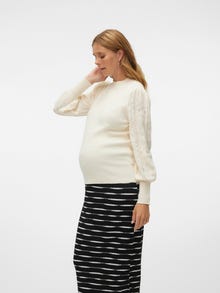 MAMA.LICIOUS Regular Fit Høy hals Ballongermer Genser -Birch - 20021115
