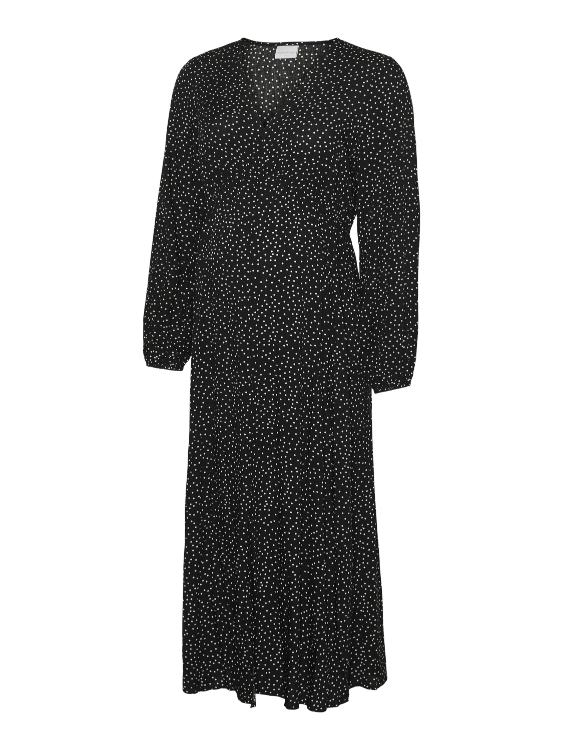 MAMA.LICIOUS Vestido midi Corte regular Cuello en V -Black - 20021129