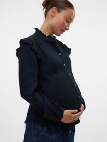 MAMA.LICIOUS Regular fit Paitakaulus Topit -Black - 20021164