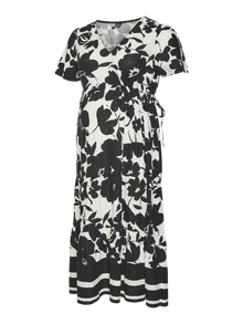 MAMA.LICIOUS Krój regularny Okragly dekolt Dluga sukienka -Bright White - 20021173