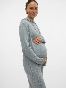 MAMA.LICIOUS Regular Fit O-Neck Top -Light Grey Melange - 20021249