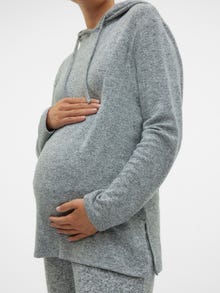 MAMA.LICIOUS Regular Fit O-Neck Top -Light Grey Melange - 20021249