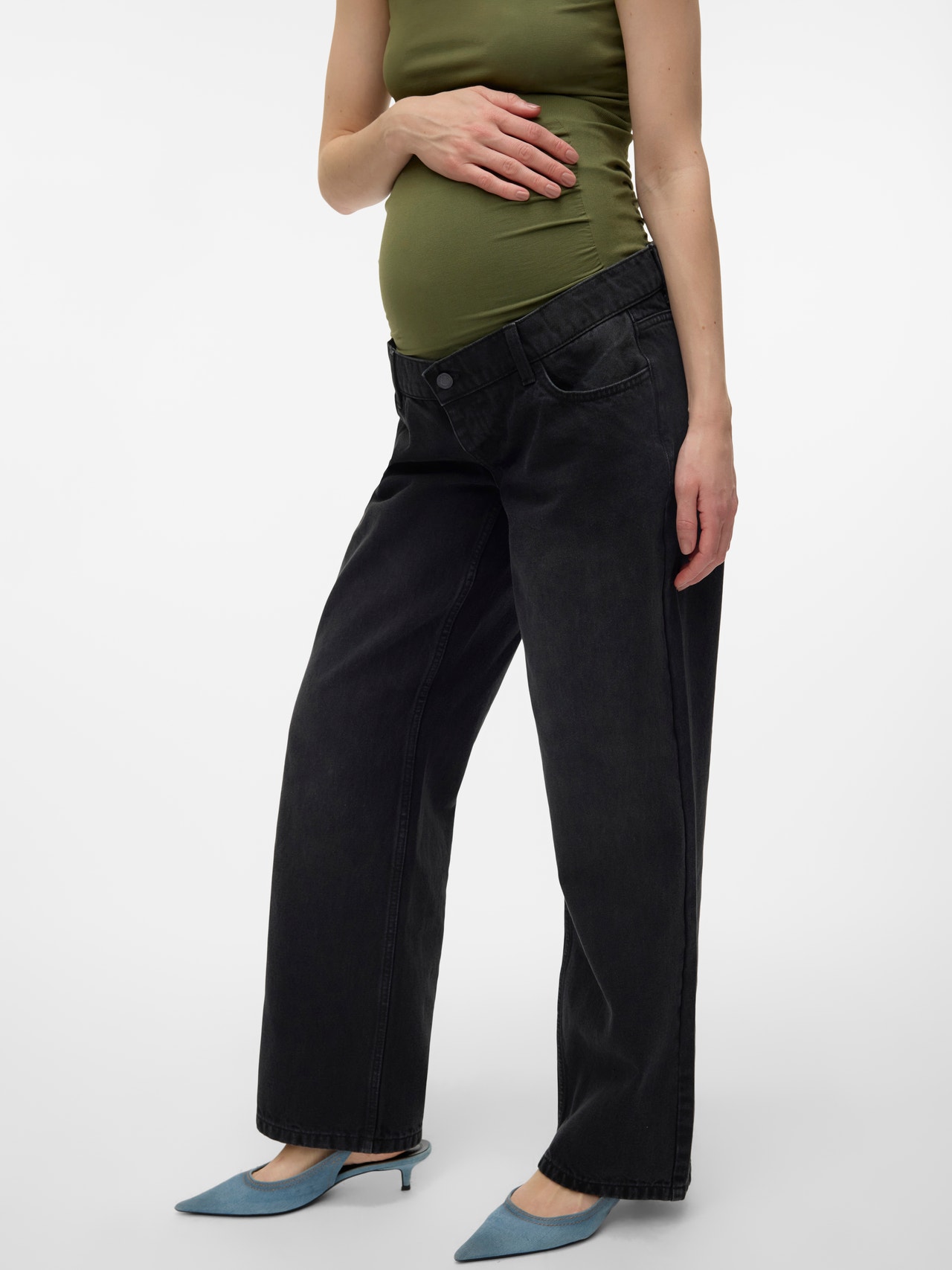 MAMA.LICIOUS Jeans Wide Leg Fit -Black Denim - 20021255
