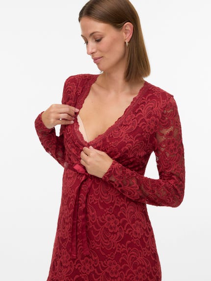 mamalicious lace nursing dress Mama Licious Mama.Licious Mamalicious Nursing Double Layer Lace Dress