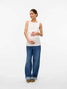 MAMA.LICIOUS Tops Slim Fit Col rond -Snow White - 20021341