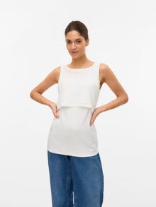 MAMA.LICIOUS Tops Slim Fit Col rond -Snow White - 20021341