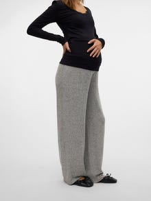 MAMA.LICIOUS Normal passform Byxor -Light Grey Melange - 20021359