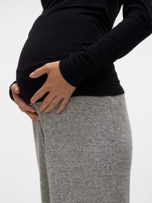 MAMA.LICIOUS Normal passform Byxor -Light Grey Melange - 20021359