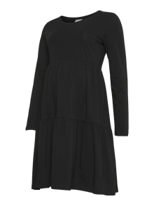 MAMA.LICIOUS Normal geschnitten Rundhals Kurzes Kleid -Black - 20021365