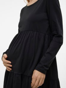 MAMA.LICIOUS Normal geschnitten Rundhals Kurzes Kleid -Black - 20021365