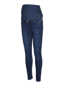 MAMA.LICIOUS Krój skinny Jeans -Dark Blue Denim - 20021377