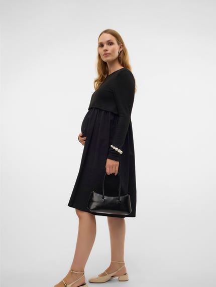 MLMIVANA Maternity Dress | Black | MAMA.LICIOUS MLMIVANA Maternity Dress | Black | MAMA.LICIOUS