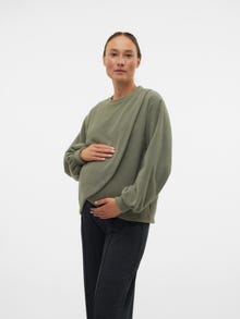 MAMA.LICIOUS Krój regularny Okrągły dekolt Góra -Vetiver - 20021388