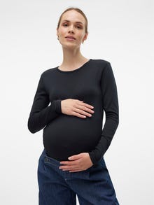 MAMA.LICIOUS Krój slim Okrągły dekolt Góra -Black - 20021402