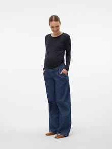 MAMA.LICIOUS Krój slim Okrągły dekolt Góra -Black - 20021402