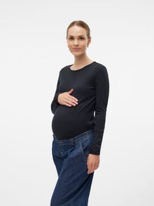 MAMA.LICIOUS Krój slim Okrągły dekolt Góra -Black - 20021402