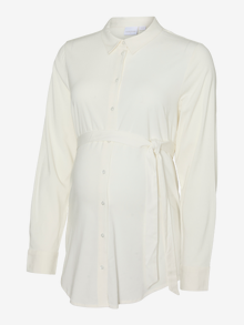 MAMA.LICIOUS Regular fit Paitakaulus Napitetut hihansuut Slim fit -hihat Paidat -Bright White - 20021444
