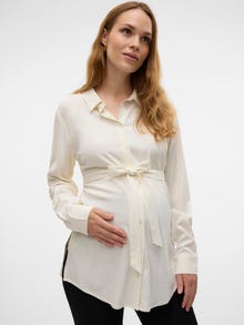 MAMA.LICIOUS Regular fit Paitakaulus Napitetut hihansuut Slim fit -hihat Paidat -Bright White - 20021444